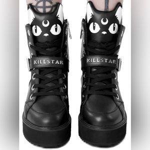 Killstar Keiko Kitty High Tops size 8 with original box